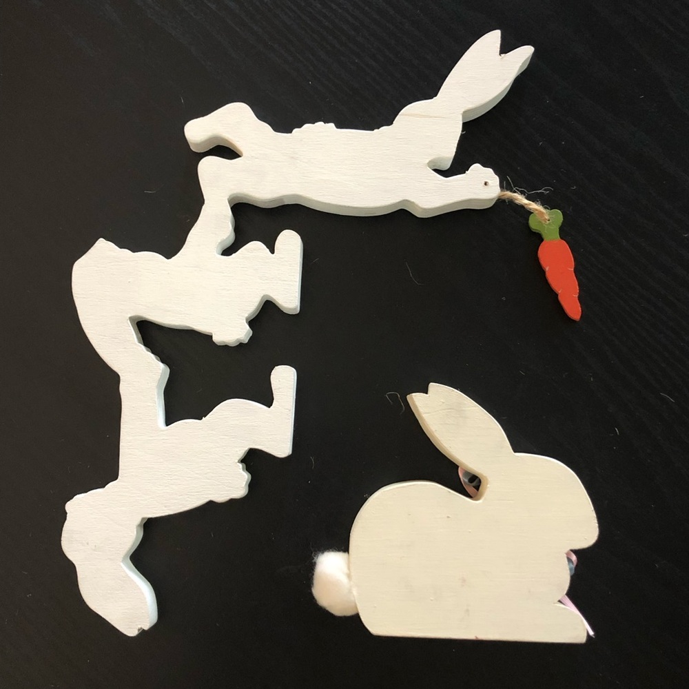 Two Piece Wooden Rabbit Set - Picture 2 of 6